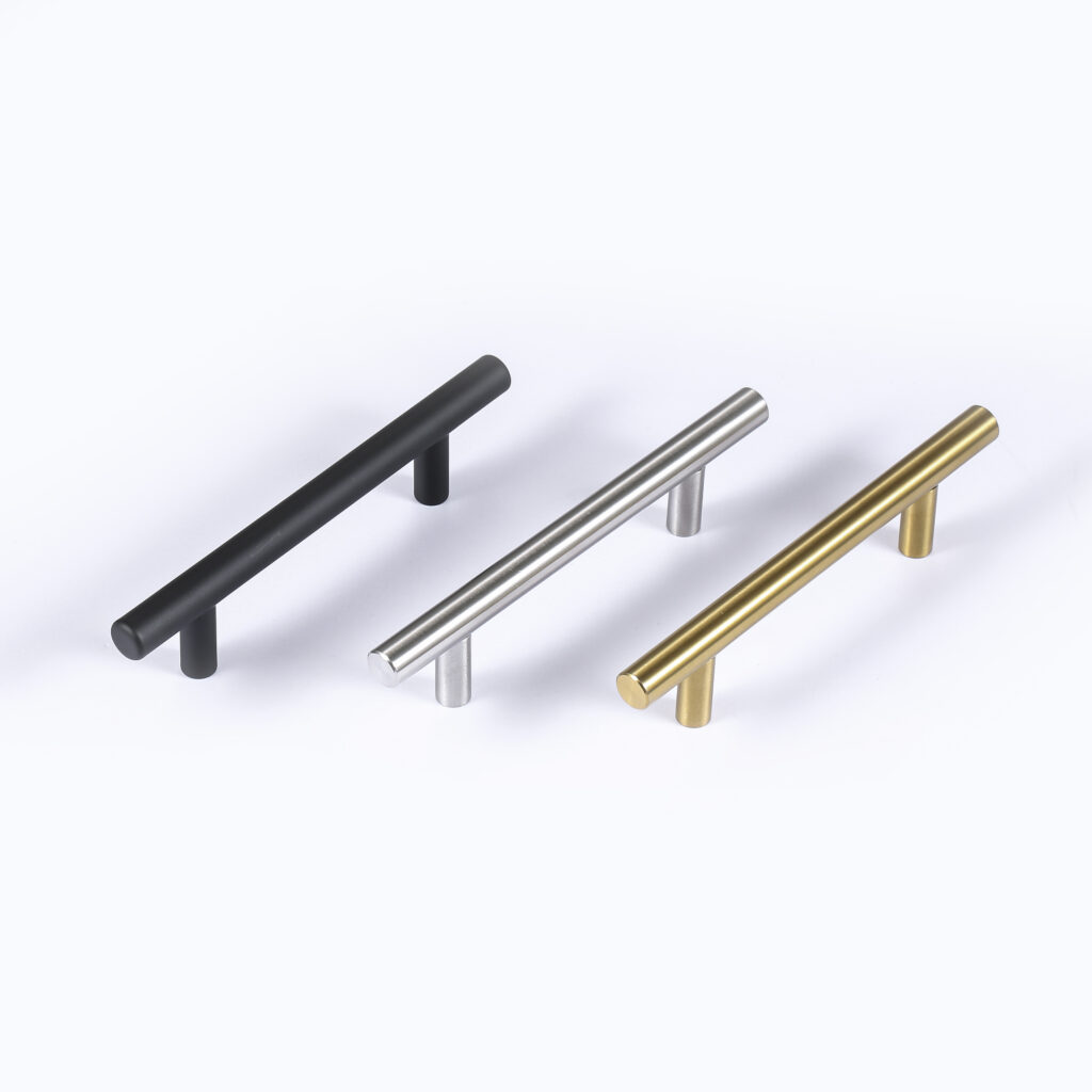 Cabinet Pulls with Screws Kitchen Cupboard Handles with Round Base Matte Black Drawer Pull Stainless Steel Material X-012