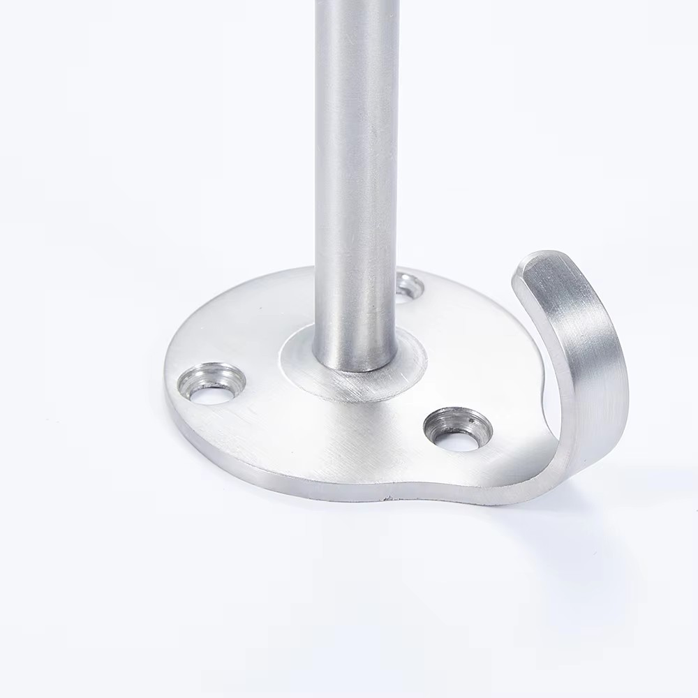 Stainless Steel Door Stopper Half Round Floor Mounted Door Stops Matt Nickel Door Holder Rubber Tip X-087