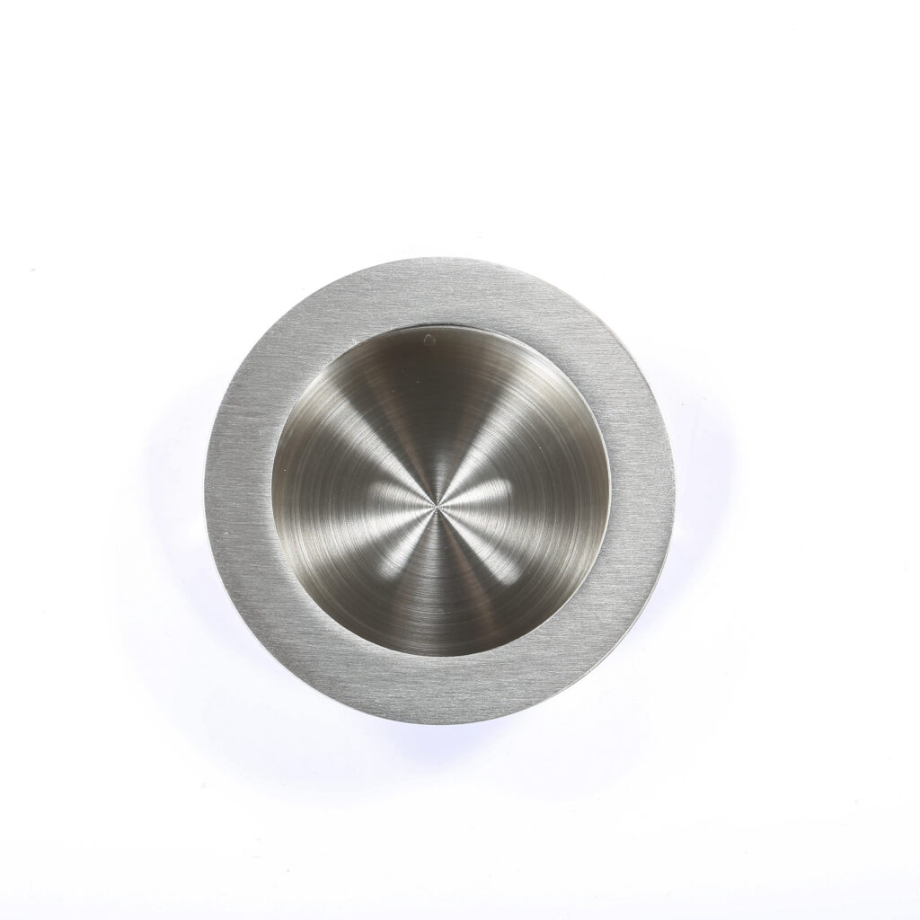 Closet Door Finger Pull Stainless Steel Round Sliding Pulls Recessed Kitchen Cabinet Handles Invisible Door Handle Matte Silver X-044
