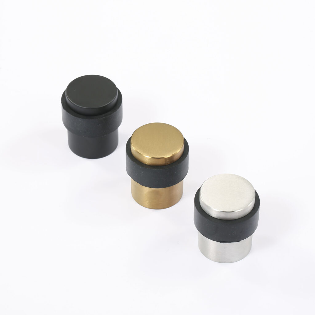 Wholesale 304 Stainless Steel Rubber Cylindrical Door Stoppers Protector for Wooden Door Accessories X-082