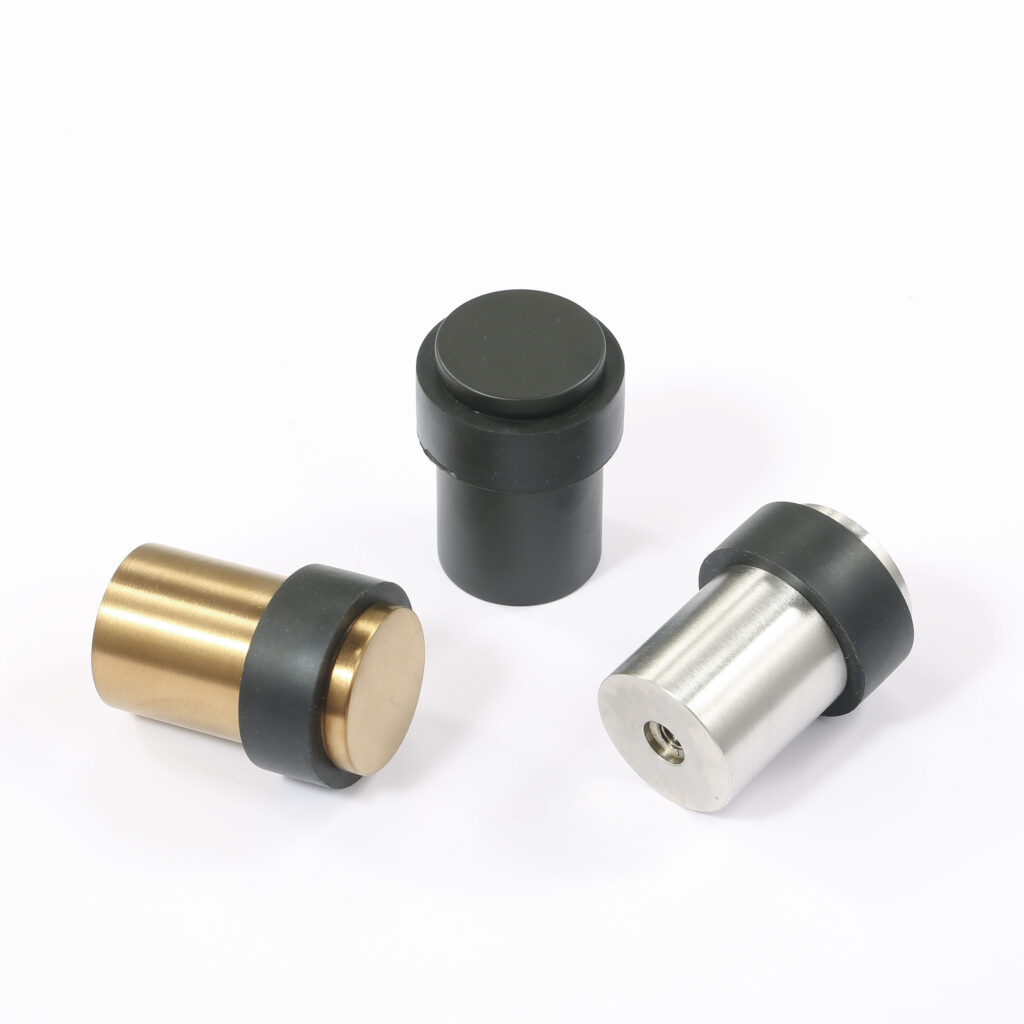 Solid Brushed Gold Door Stoppers Stainless Steel Door Stops Floor Mounted with Screws and Dowels Easy Installation X-084