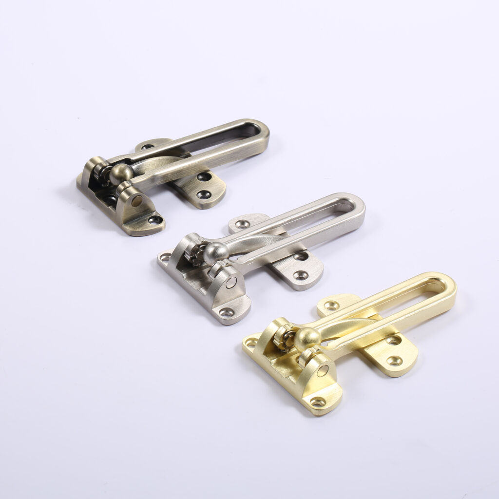 X-129 Home Security Door Lock Swing Bar Silver Zinc Alloy Anti-Theft Door Guard Latch Safety